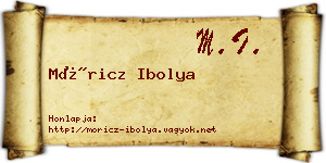 Móricz Ibolya névjegykártya